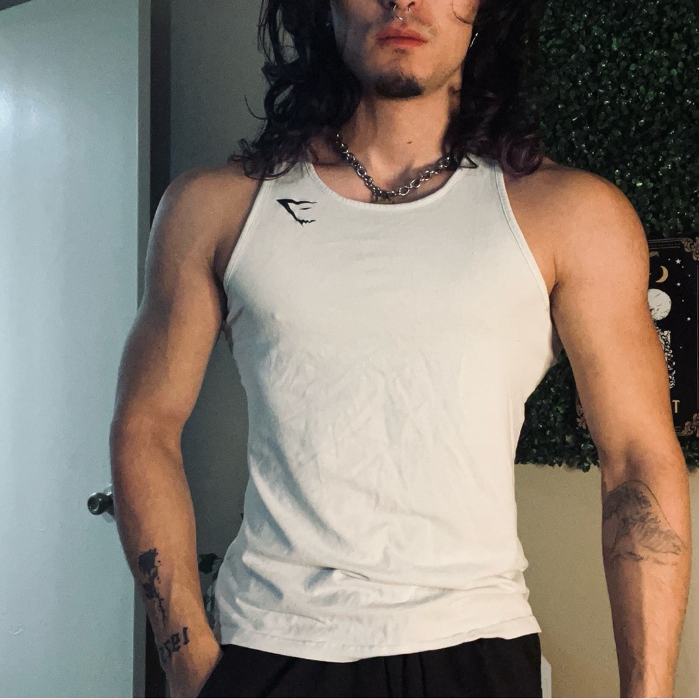 Gymshark white athletic tank